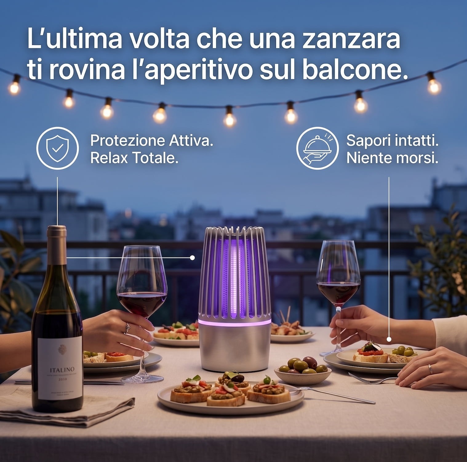 La luce UV attira le zanzare, anche all'aperto