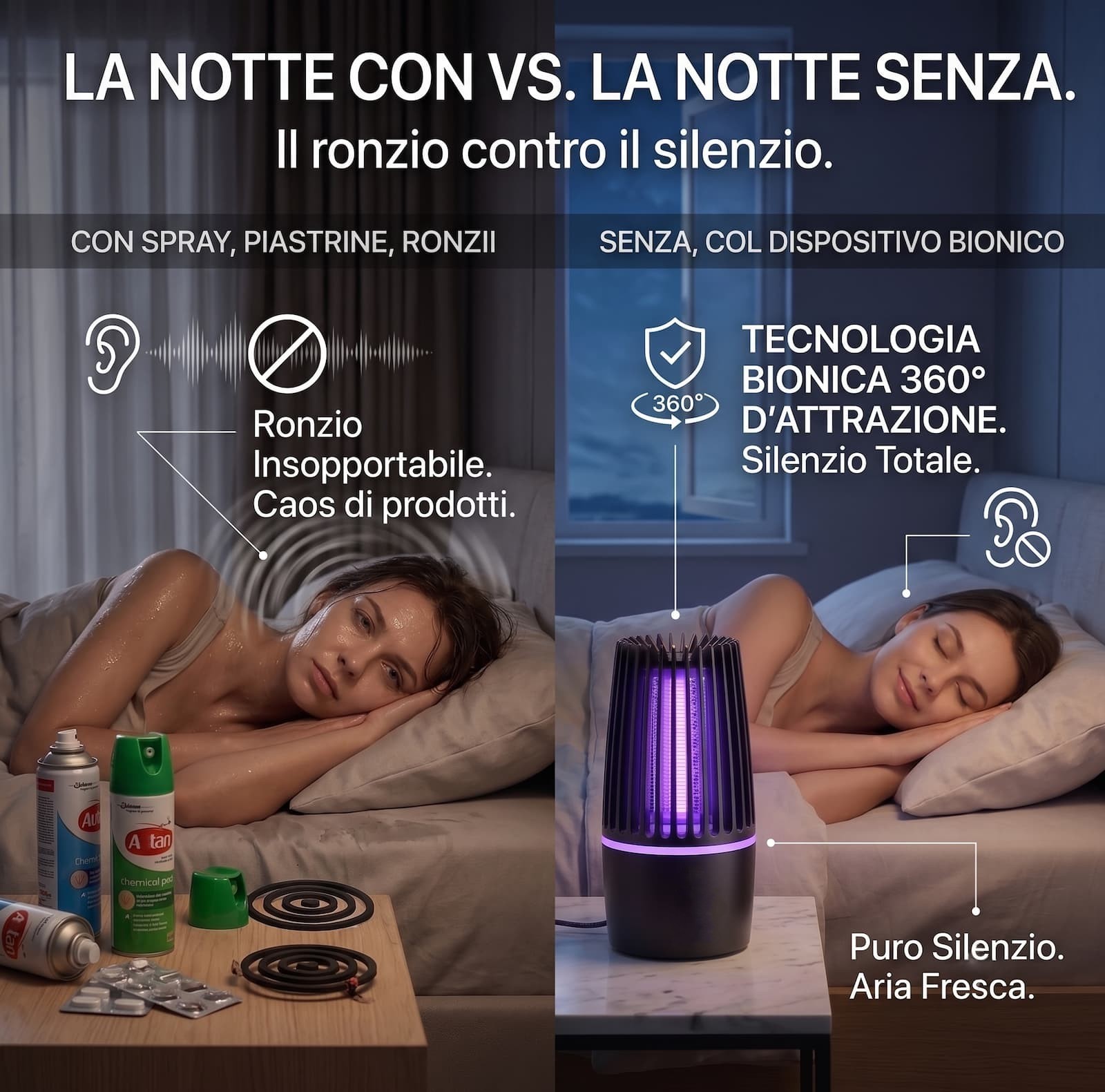 La notte con vs. la notte senza ZanzaShield