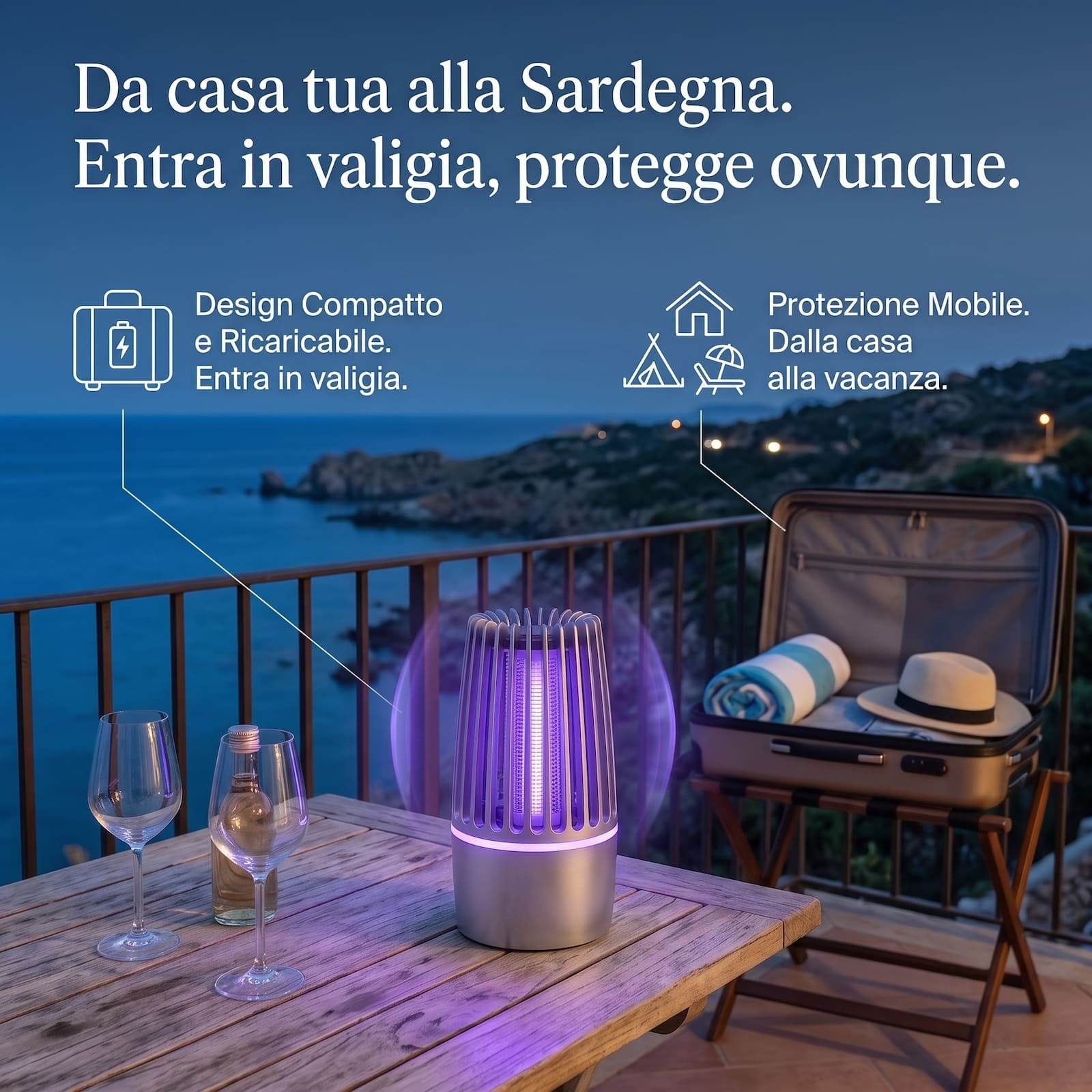 ZanzaShield in vacanza con vista mare